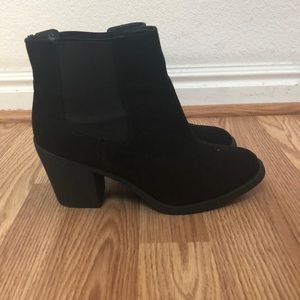 Cute black faux suede booties